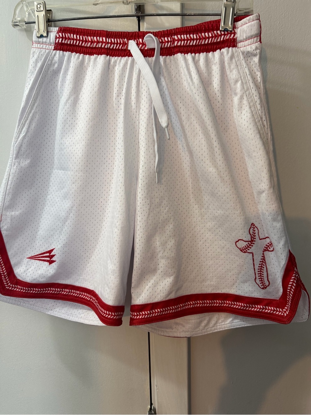 Team Trilton Red & White Athletic Mesh Shorts